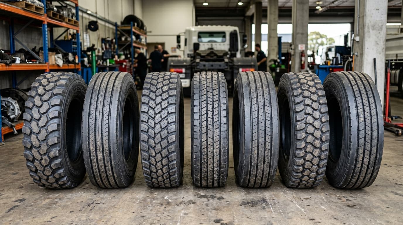 Commercial tread pattern lineup: TBR, S LUG, D1 highway, and RTS patterns tailored for Sri Lankan fleet operators.