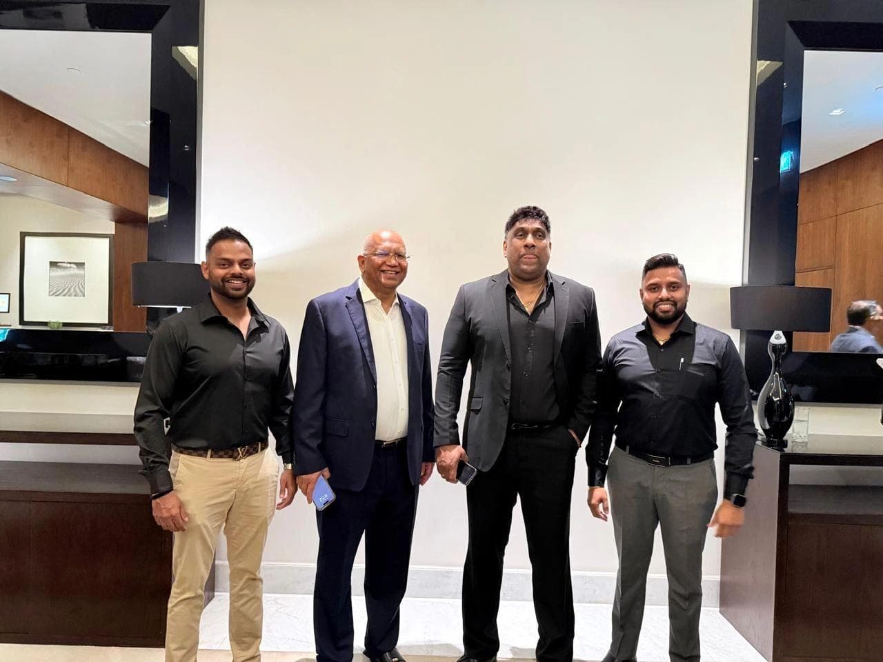 The Autoways delegation alongside Mr. Suren Swaminathan (Chairman of the Board, Sri Lankan Business Council - United Arab Emirates) and Mr. Alexi Gunasekera (Consul General-designate).